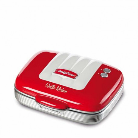 Ariete 1973 Waffle Maker, 700 W, Non-Stick Plates, Red