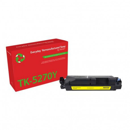 EverydayTM Yellow Remanufactured Toner by Xerox compatible with Kyocera TK-5270Y, Standard capacity