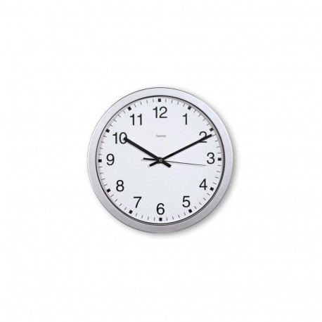 Hama Mallorca Quartz clock Round Silver, White