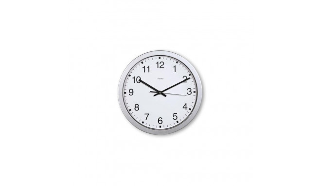 Hama Mallorca Quartz clock Round Silver, White