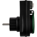 REV Adapter w. switch IP44 black-green