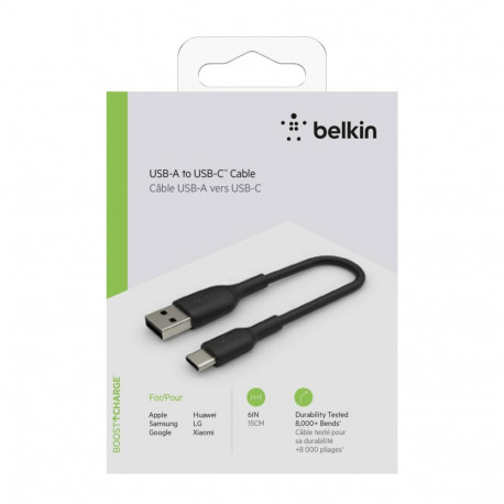 Belkin USB-C/USB-A kaabel 15 cm PVC, must CAB001bt0MBK