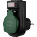 REV Adapter w. switch IP44 black-green