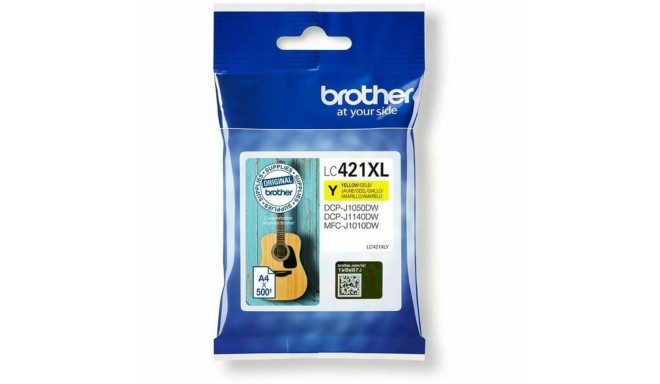 Originaalne Tindikassett Brother LC421XLY Kollane (1 Ühikut)