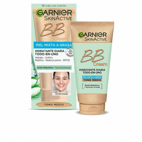 Hydrating Cream with Colour Garnier Skinactive Bb Cream Medium Spf 25 50 ml Combination Skin Oily sk