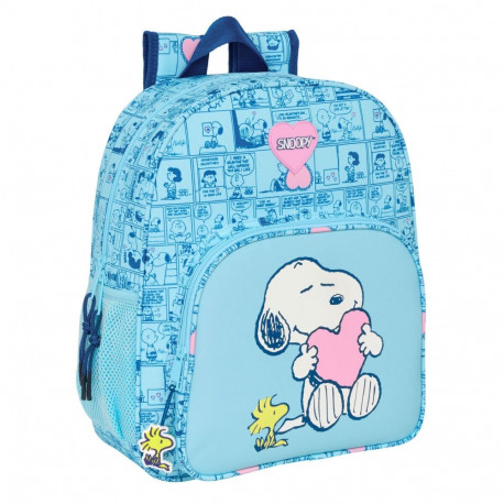 Kooliseljakott Snoopy Love Sinine 32 x 38 x 12 cm