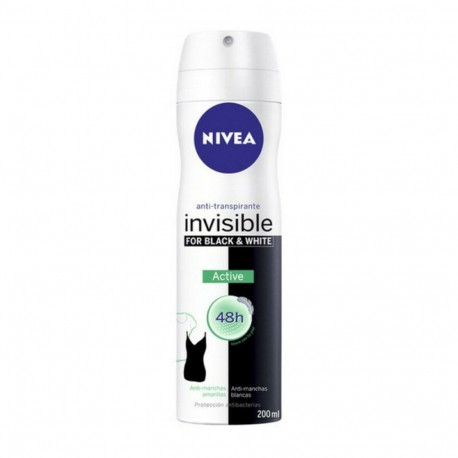 Pihustav deodorant Nivea Black White Invisible Active 200 ml