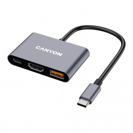 CANYON hub DS-4 3in1 USB-C Grey