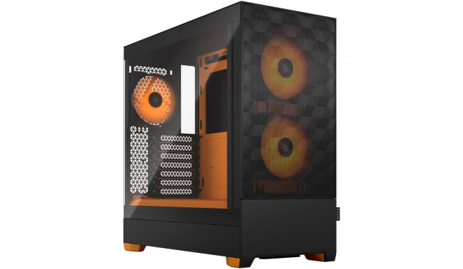 "Midi Fractal Design Pop Air RGB Orange Core TG Clear Tint"