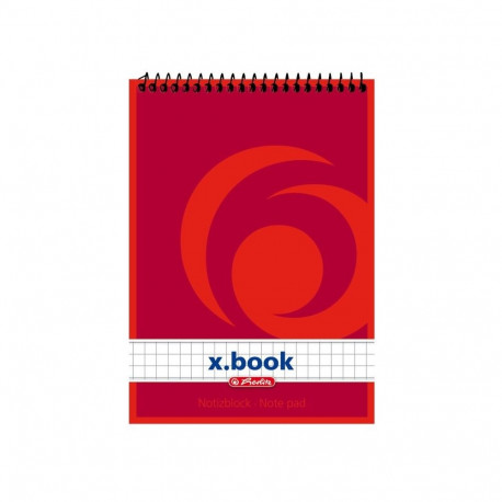 "Herlitz Spiralnotizblock A6 50 Blatt kariert"