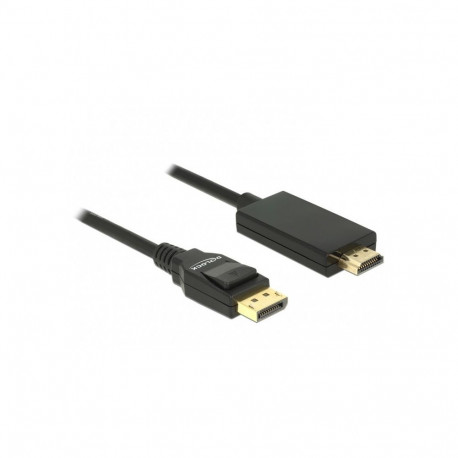 "DELOCK Kabel Displayport 1.2 Stecker > High Speed HDMI-A Stecker Passiv 4K 1 m schwarz"