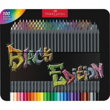 "FABER-CASTELL Buntstifte Black Edition 100er Metallet."