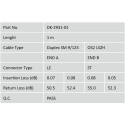 "DIGITUS LWL Patchkabel LC -> St 1.00m Singlemode Duplex OS2"