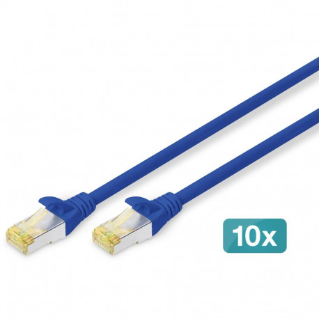 "DIGITUS CAT 6A S/FTP Patchkabel, 10 Stück, 2m, blau"