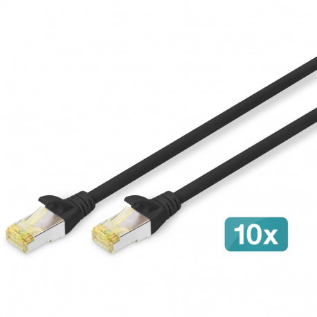 "DIGITUS CAT 6A S/FTP Patchkabel, 10 Stück, 3m, schwarz"