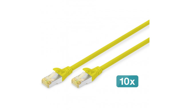 "DIGITUS CAT 6A S/FTP Patchkabel, 10 Stück, 1m, gelb"