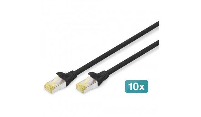 "DIGITUS CAT 6A S/FTP Patchkabel, 10 Stück, 0,25m, schwarz"