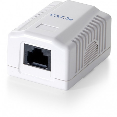 "Equip Aufputzdose Cat6 1xRJ45 UTP Premium RAL 9010 Reinweiß Polybeutel"