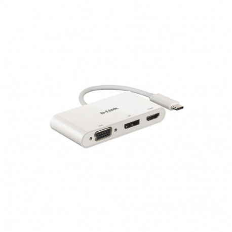 "USB-C HUB 3Port D-Link DUB-V310 DisplayPort HDMI VGA 4K passiv White"