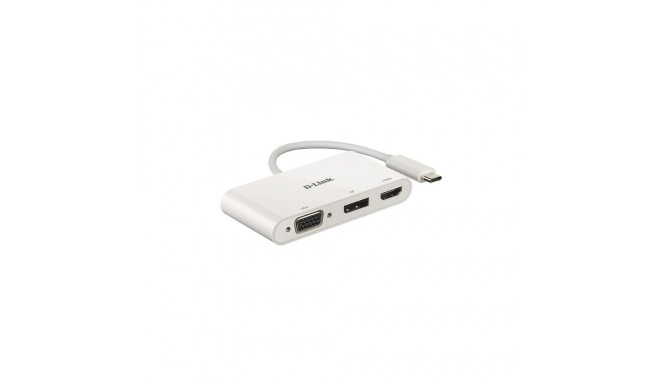 "USB-C HUB 3Port D-Link DUB-V310 DisplayPort HDMI VGA 4K passiv White"