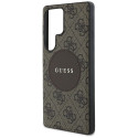 Guess 4G Round Patch Classic Logo MagSafe Case for Samsung Galaxy S25 Ultra Brown