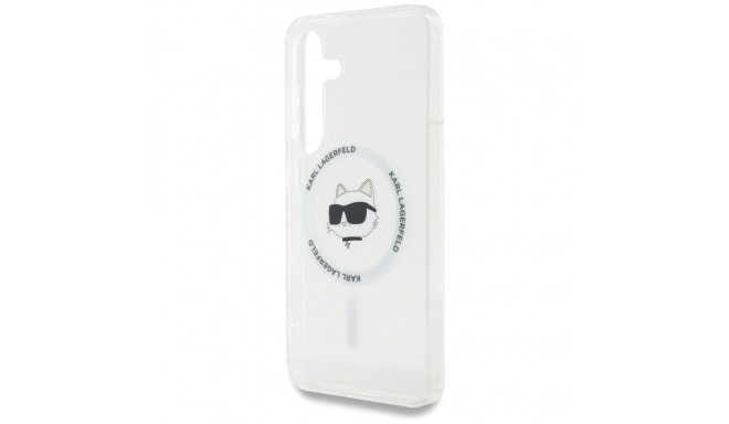 Case Karl Lagerfeld Button Choupette pealetrükitud logoga MagSafe Samsung Galaxy S25+ valge