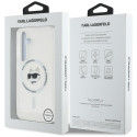 Case Karl Lagerfeld Button Choupette pealetrükitud logoga MagSafe Samsung Galaxy S25+ valge
