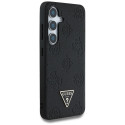 Case Guess Grained Hot Stamp pojengimustriga kolmnurkse logoga MagSafe jaoks Samsung Galaxy S25 must