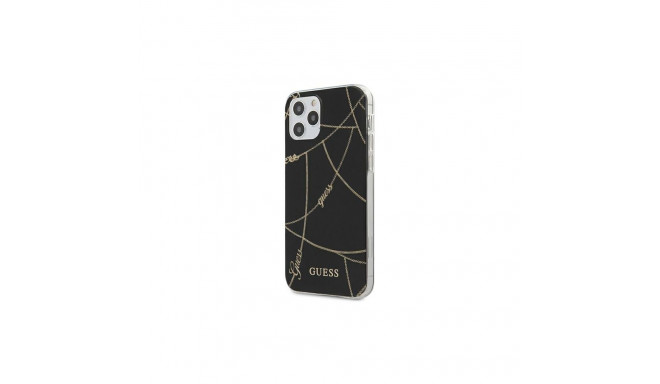Guess GUHCP12MPCUCHBK iPhone 12/12 Pro 6.1" must kõvakaaneline Gold Chain Collection