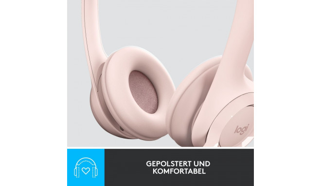 Logitech H390 peakomplekt, roosa