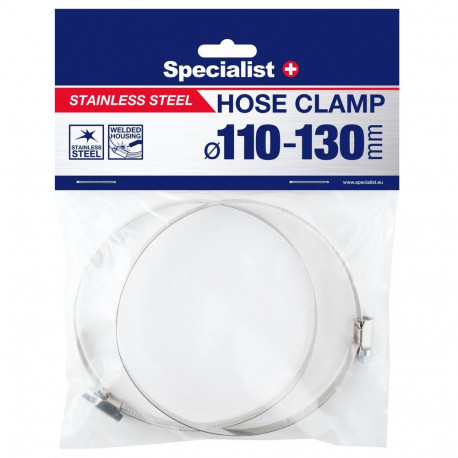 SPECIALIST+ stainless steel pl. clamp, 110-130 mm, 2 pcs.