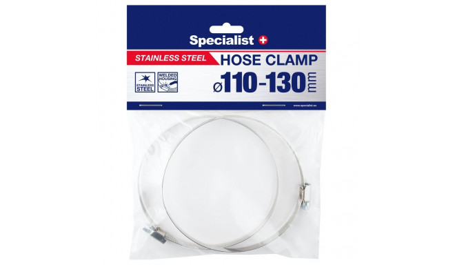SPECIALIST+ stainless steel pl. clamp, 110-130 mm, 2 pcs.