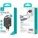 USAMS laadija 1xUSB-C koos USB-C tõmmatava PD+QC 30W Gan kiirlaadimisega must
