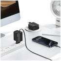 USAMS Charger 1xUSB-C with retractable USB-C Retractable PD+QC 30W Gan Fast Charging black/blac