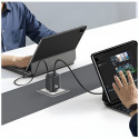 USAMS Charger 1xUSB-C with retractable USB-C Retractable PD+QC 30W Gan Fast Charging black/blac