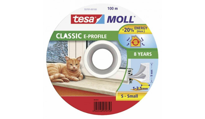Rubber sealing tape TESA, white, for 1-3 mm gaps, 0.009 x 1 m