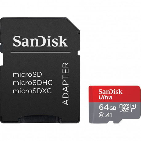 SanDisk microSD-mälukaart 64GB + SD-adapter