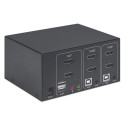 Manhattan HDMI KVM Switch 2-Port, 4K@30Hz, USB-A/3.5mm Audio/Mic Connections, Cables included, Audio