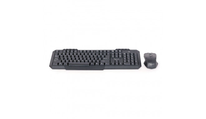 Gembird KBS-WM-02 klaviatuur hiir kaasas RF juhtmevaba QWERTY US inglise must