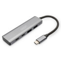 DIGITUS USB-C 4 pordi jaotur tumehall