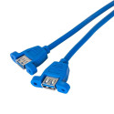 Adapter koos kaabliga Akyga AK-CA-62 2x USB A 3.0 A (f) | USB 19 pin (f) 65cm