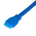 Adapter with cable Akyga AK-CA-62 2x USB A 3.0 A (f) | USB 19 pin (f) 65cm
