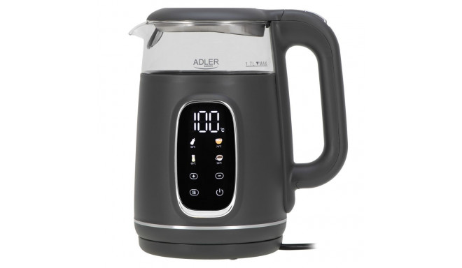 Adler Kettle with LED Display | AD 1305 | Electric | 2200 W | 1.7 L | Plastic | 360 rotational base 