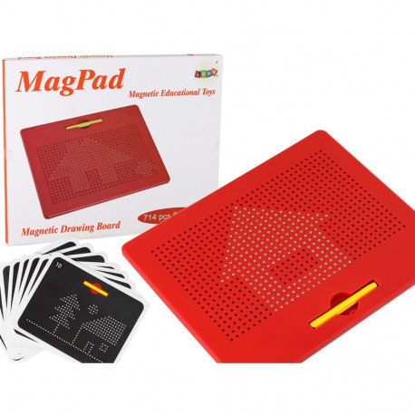 Magnetyczna Tablica Pad Edukacyjny Kulki Szablony Czerwona 714 ele.