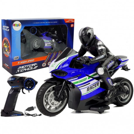Motor Sportowy Ścigacz Zdalnie Sterowany 2.4G Zasięg 35 m Niebieski