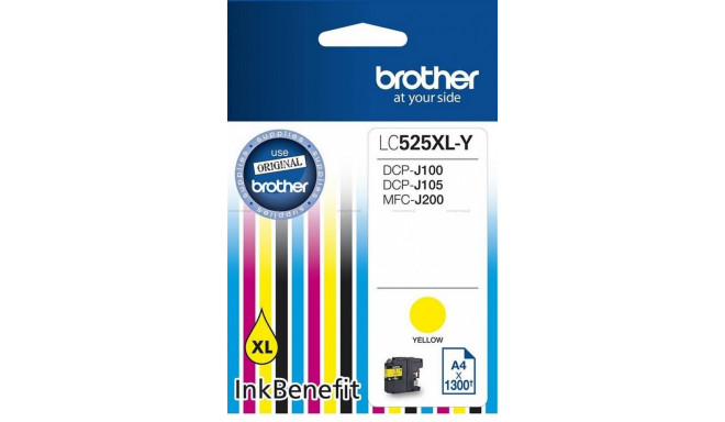 Brother tint LC525XLY 1300lk DCPJ100/J105/J200, kollane