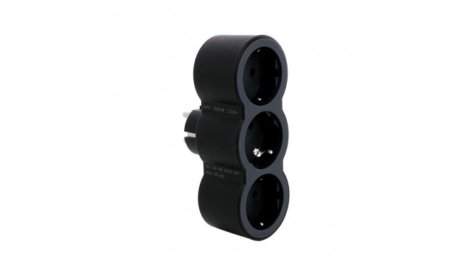 MOP SCH 3X2P+E FRONT OUTLETS BLACK