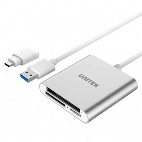 UNITEK Y-9313D card reader USB 3.2 Gen 1 (3.1 Gen 1) Type-A Silver
