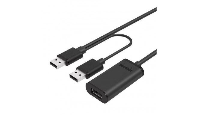 UNITEK Y-279 USB cable USB 2.0 20 m 2 x USB A USB A Black