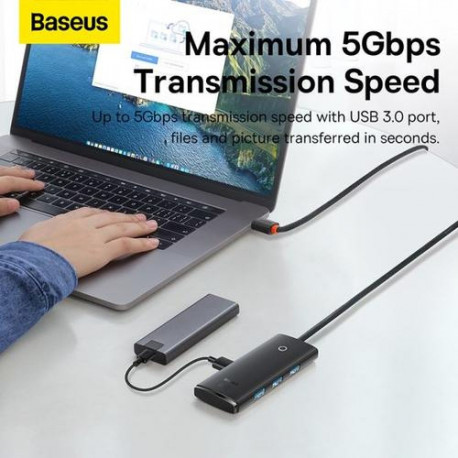 Baseus WKQX030201 interface hub USB 3.2 Gen 1 (3.1 Gen 1) Type-A Black